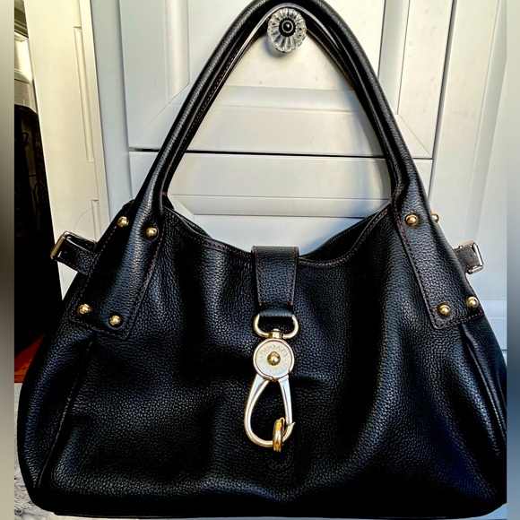 Dooney and Bourke Belvedere Medium Logo Satchel Black